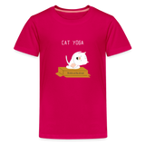 Cat Yoga Kids' Premium T-Shirt - dark pink