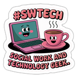 #swtech sticker - white matte