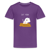 Cat Yoga Kids' Premium T-Shirt - purple