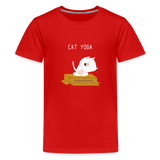 Cat Yoga Kids' Premium T-Shirt - red