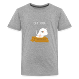 Cat Yoga Kids' Premium T-Shirt - heather gray