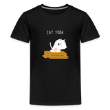 Cat Yoga Kids' Premium T-Shirt - black
