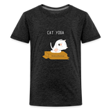 Cat Yoga Kids' Premium T-Shirt - charcoal grey