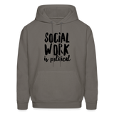 Social Work is Political: Men's-Cut Unisex Hoodie - asphalt gray