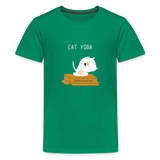 Cat Yoga Kids' Premium T-Shirt - kelly green