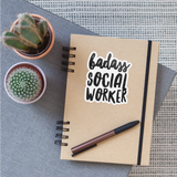 Badass Social Worker Sticker - white matte