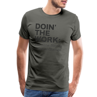 DTW black text Men's Premium T-Shirt - asphalt gray