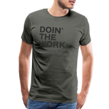 DTW black text Men's Premium T-Shirt - asphalt gray