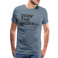 DTW black text Men's Premium T-Shirt - steel blue