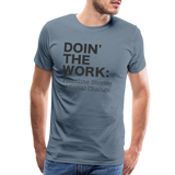 DTW black text Men's Premium T-Shirt - steel blue