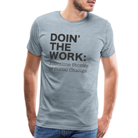 DTW black text Men's Premium T-Shirt - heather ice blue