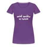 Social Workers are Essential Women’s Premium T-Shirt - purple