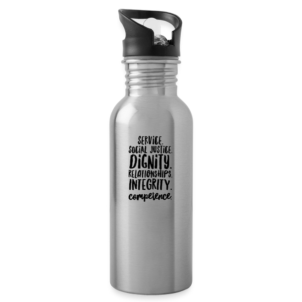 Social Work Code Water Bottle - silver