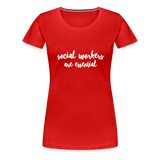 Social Workers are Essential Women’s Premium T-Shirt - red