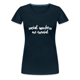 Social Workers are Essential Women’s Premium T-Shirt - deep navy