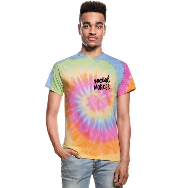 Social Worker Unisex Tie Dye Protest T-Shirt - rainbow