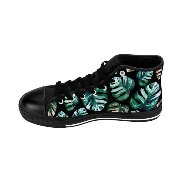 monstera leaf shoes Monstera plant mom women's high-top sneakers