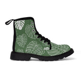 Monstera green women's canvas boots