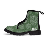 Monstera green women's canvas boots