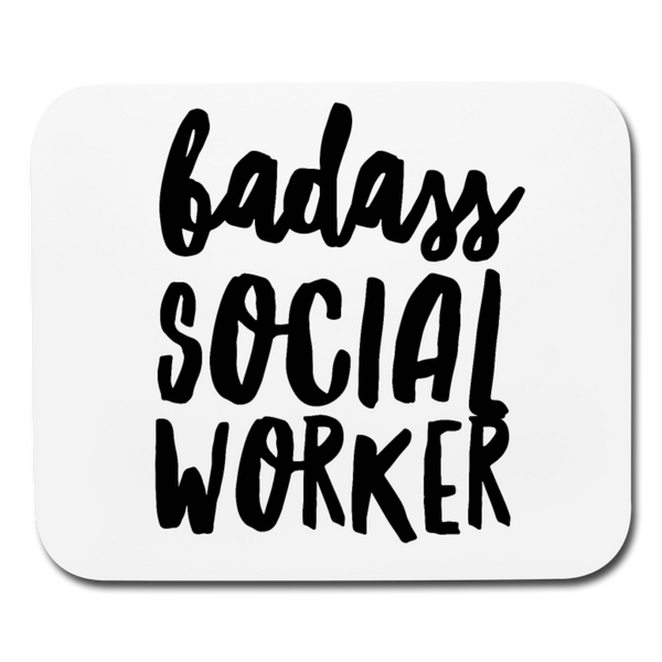Badass Social Worker Mouse pad Horizontal - white