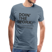 DTW black text Men's Premium T-Shirt - steel blue