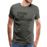 DTW black text Men's Premium T-Shirt - asphalt gray