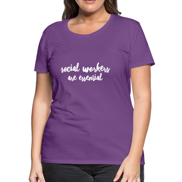Social Workers are Essential Women’s Premium T-Shirt - purple