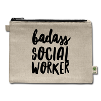 badass Social Worker hemp eco pouch 7x9 - natural