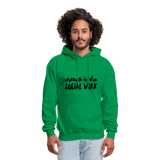 Research is also Social Work:  Men's-Cut Unisex Hoodie - kelly green