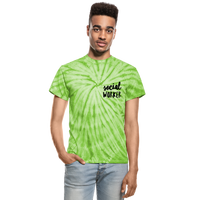 Social Worker Unisex Tie Dye Protest T-Shirt - spider lime green