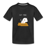 Cat Yoga Kids' Premium T-Shirt - black