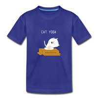 Cat Yoga Kids' Premium T-Shirt - royal blue