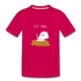 Cat Yoga Kids' Premium T-Shirt - dark pink
