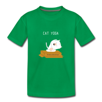 Cat Yoga Kids' Premium T-Shirt - kelly green