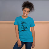 Coffee, dogs, and social justice Short-Sleeve Unisex T-Shirt